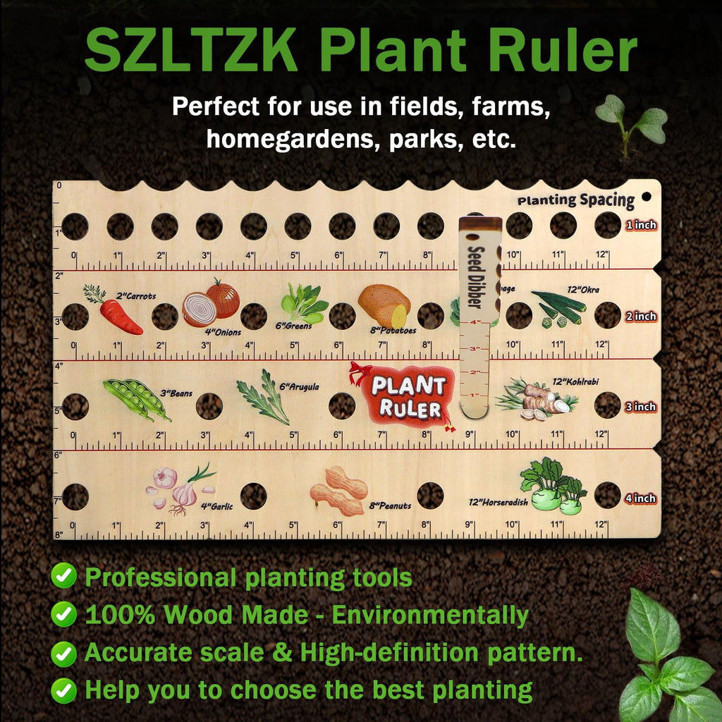 Spacer Tool Seeder Planting Ruler – Seeding Spacing Ruler Template with Plant Dibble, Precise Planting for Vegetable,... - Image 5