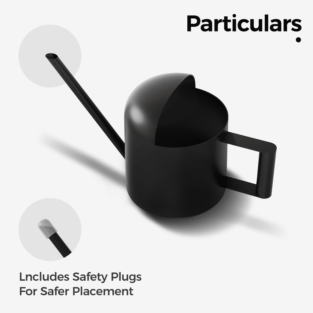 Bamworld Small Watering Can Indoor Outdoor Plant Black Metal Stainless Steel Long Spoutt Flowers Watering Cans for House Garden Plants 10OZ - Image 3