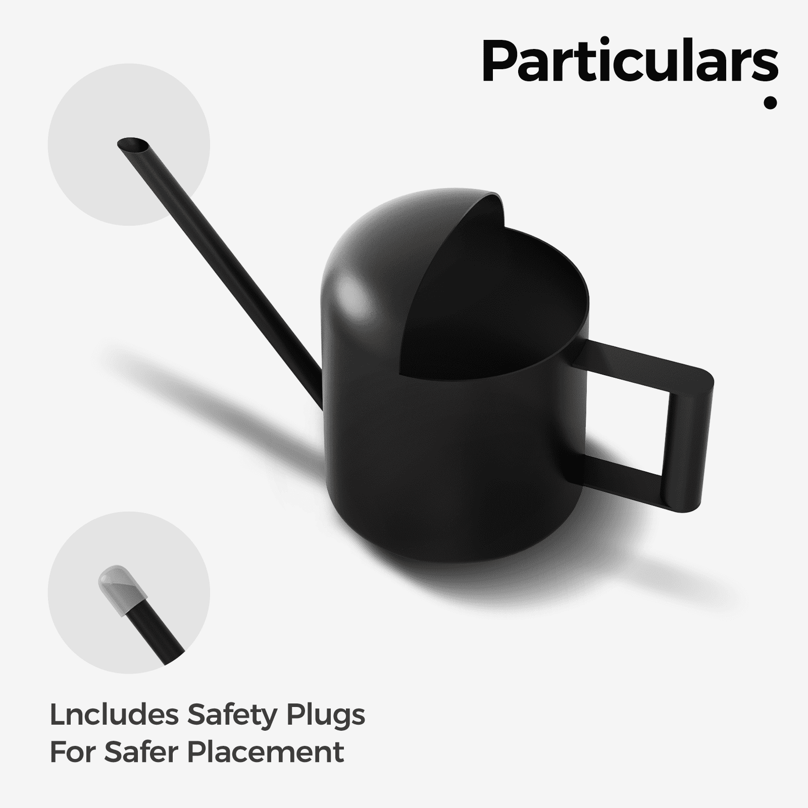 Bamworld Small Watering Can Indoor Outdoor Plant Black Metal Stainless Steel Long Spoutt Flowers Watering Cans for House Garden Plants 10OZ - Image 3