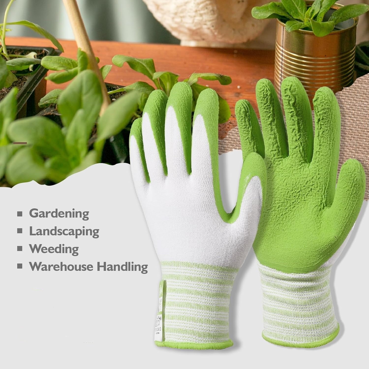 2-Pair Gardening Gloves for Women , Breathable Rubber Coated Work Gloves, Outdoor Garden Gloves for Planting, Weeding & Farming , Flexible & - Image 6
