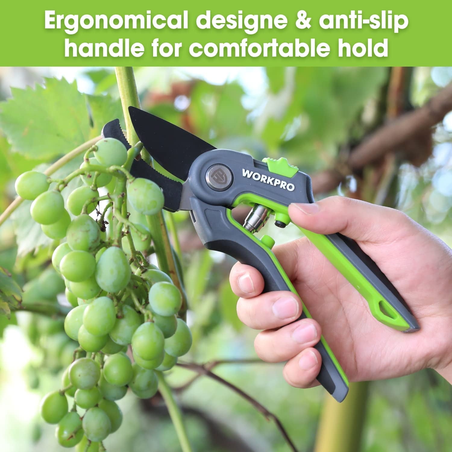 WORKPRO Anvil Pruning Shears, 8 Professional Gardening Hand Pruner with SK5 Steel Sharp Blades, Ideal Gardening Tool for Cutting and Trimmin - Image 3