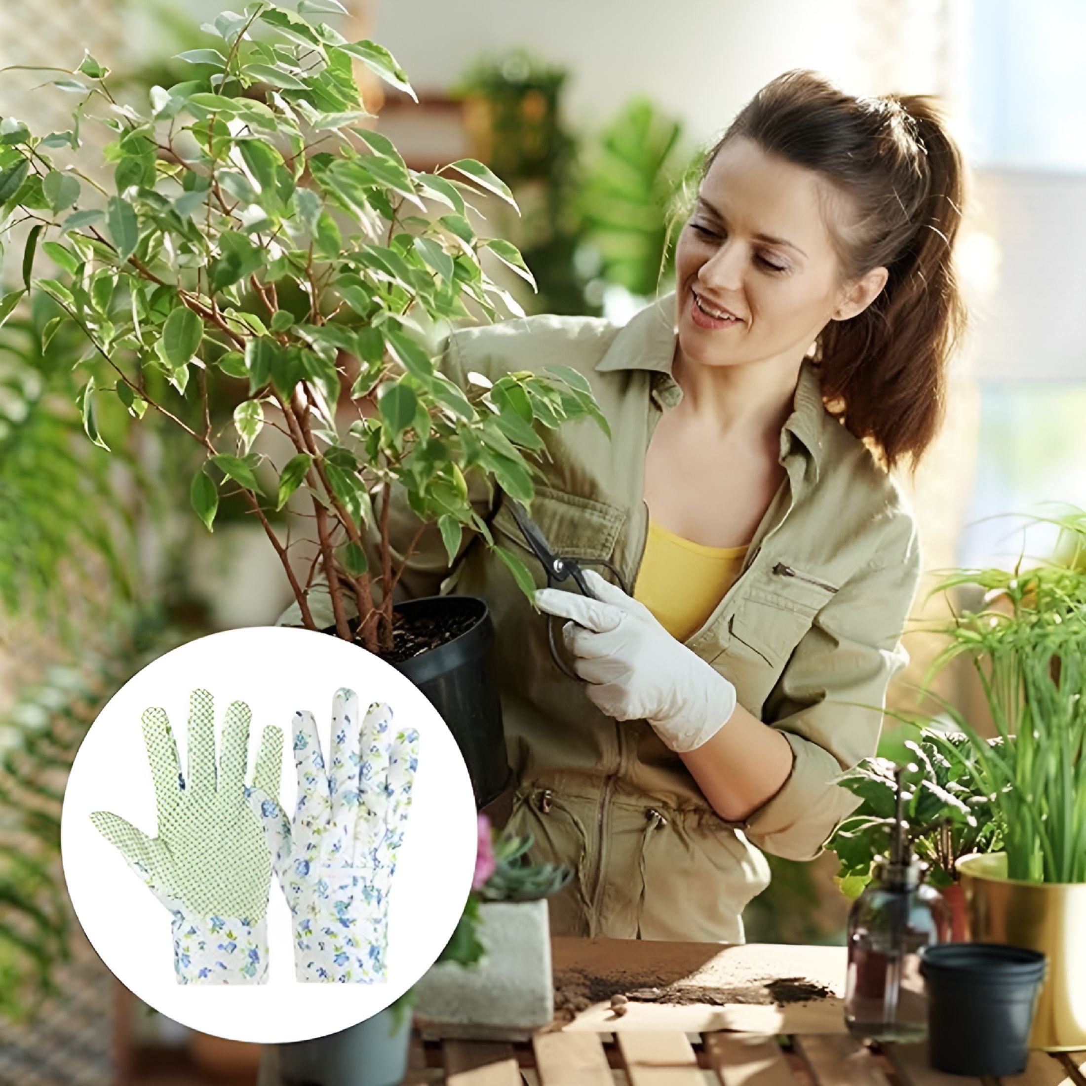 Floral Gardening Gloves for Women/Ladies,Non-Slip Grip Garden Work Gloves,Comfortable Thorn Proof Garden Gloves - Image 5