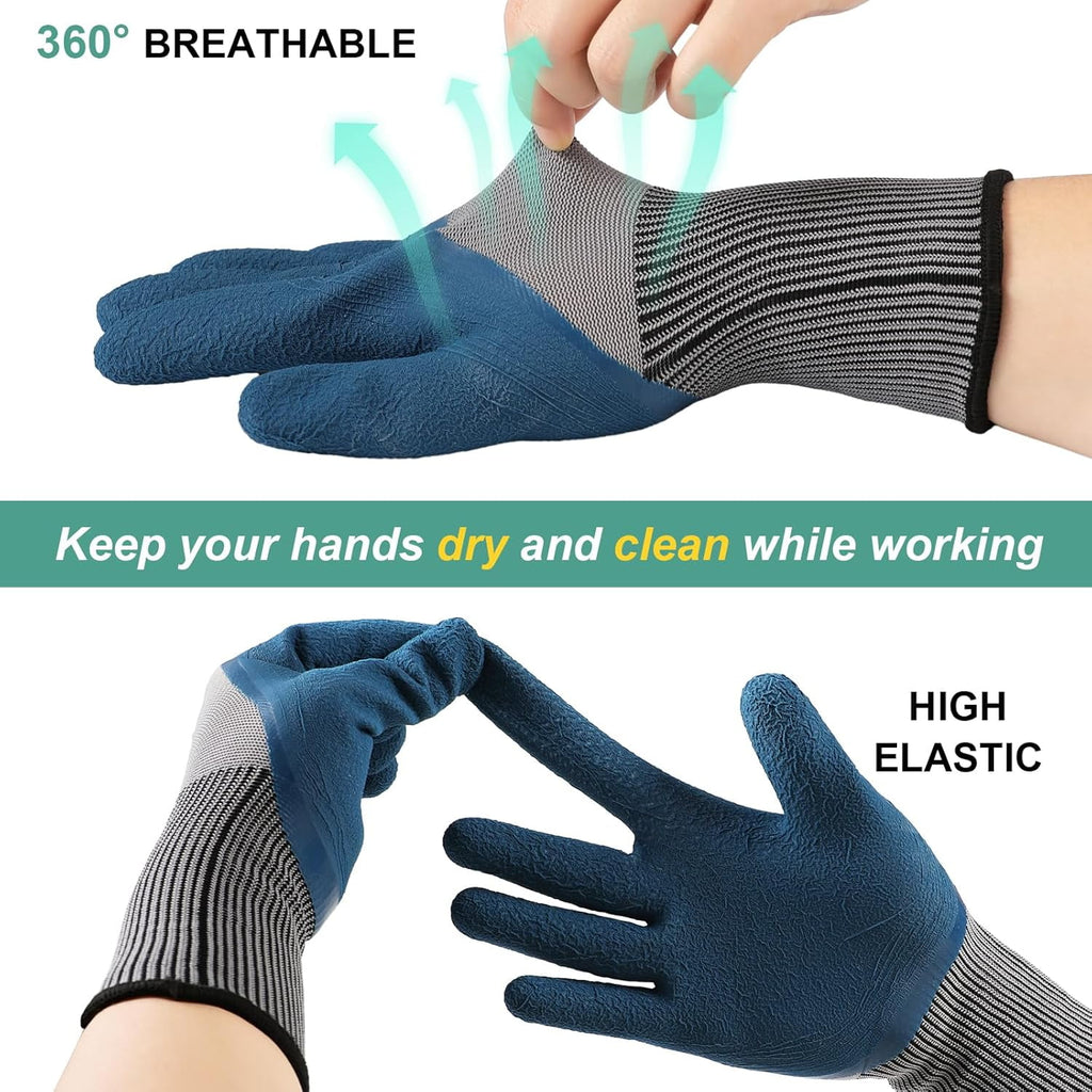 Garden Gloves for Women and Men - 6 Pairs Breathable Hard-wearing Latex Coated Gardening Gloves, Indoor/Outdoor Prote... - Image 5