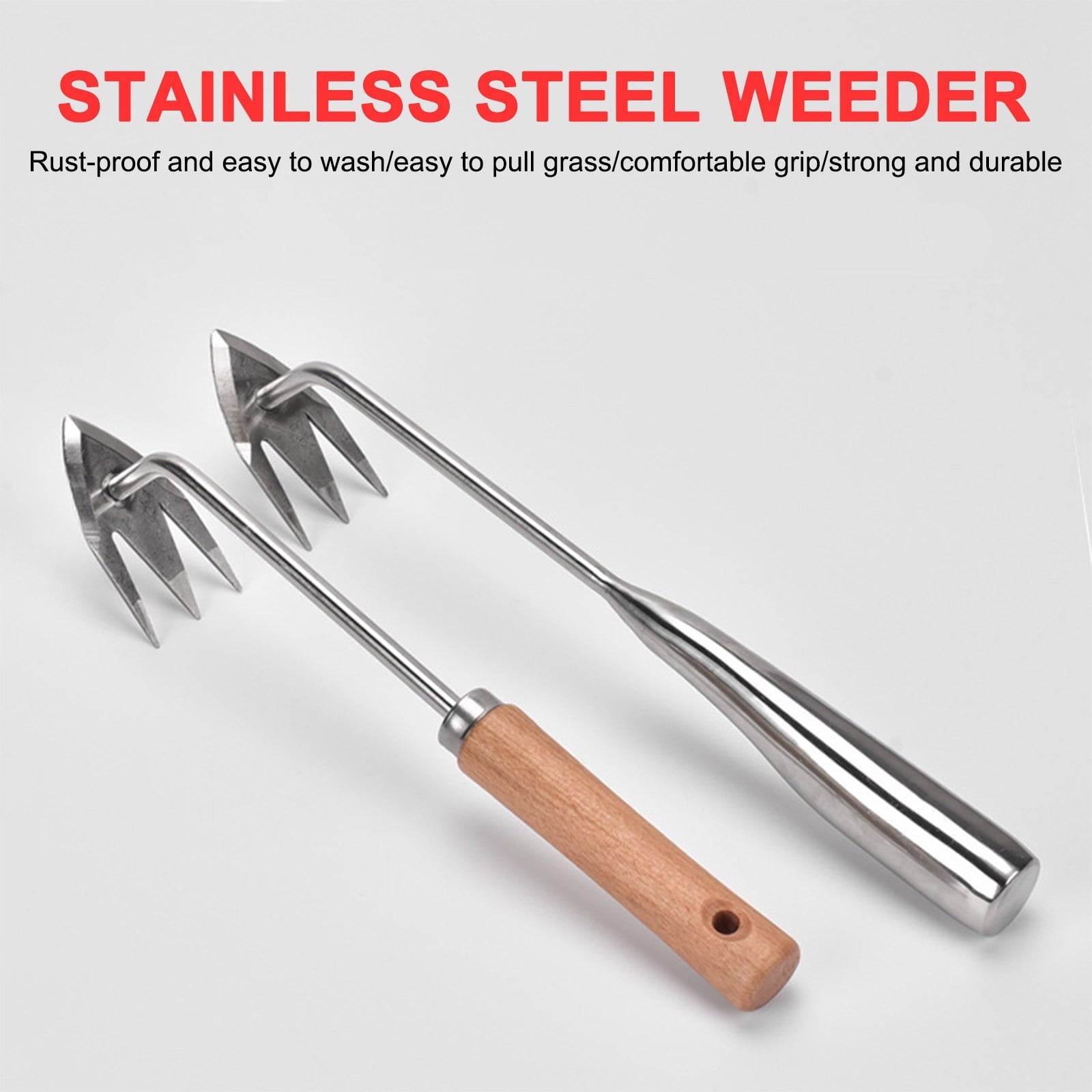 Stainless Steel Mini Garden Trowel for Weeding and Flower Planting - Ergonomic Non-Slip Handle V-Shaped Weeder Tool f... - Image 5