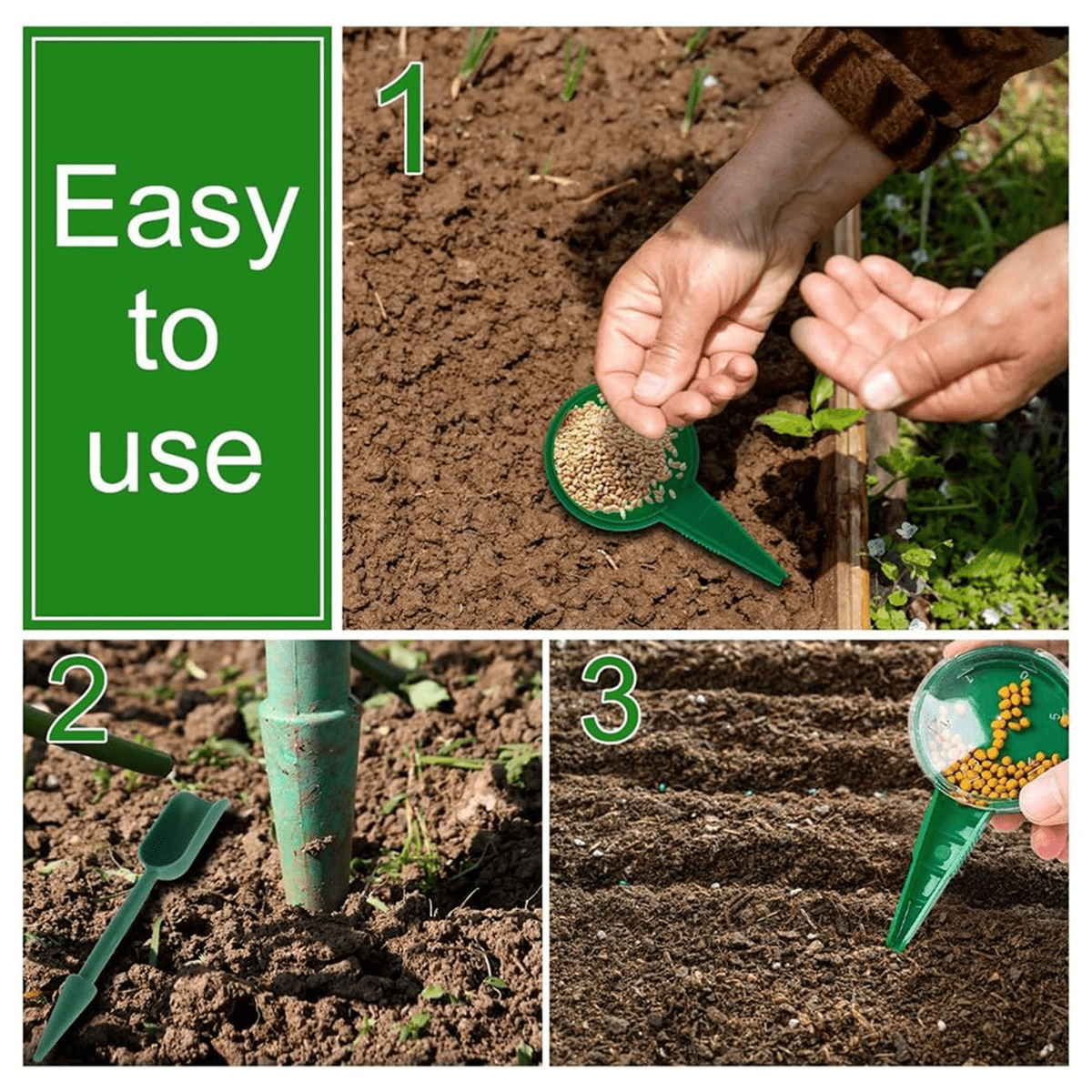 6Pcs Mini Sowing Seed Dispenser, Seed Planter Tool,Handheld Seed Planter,Seed Sower Tool,Hand Seed Spreader,Garden Seed - Image 4