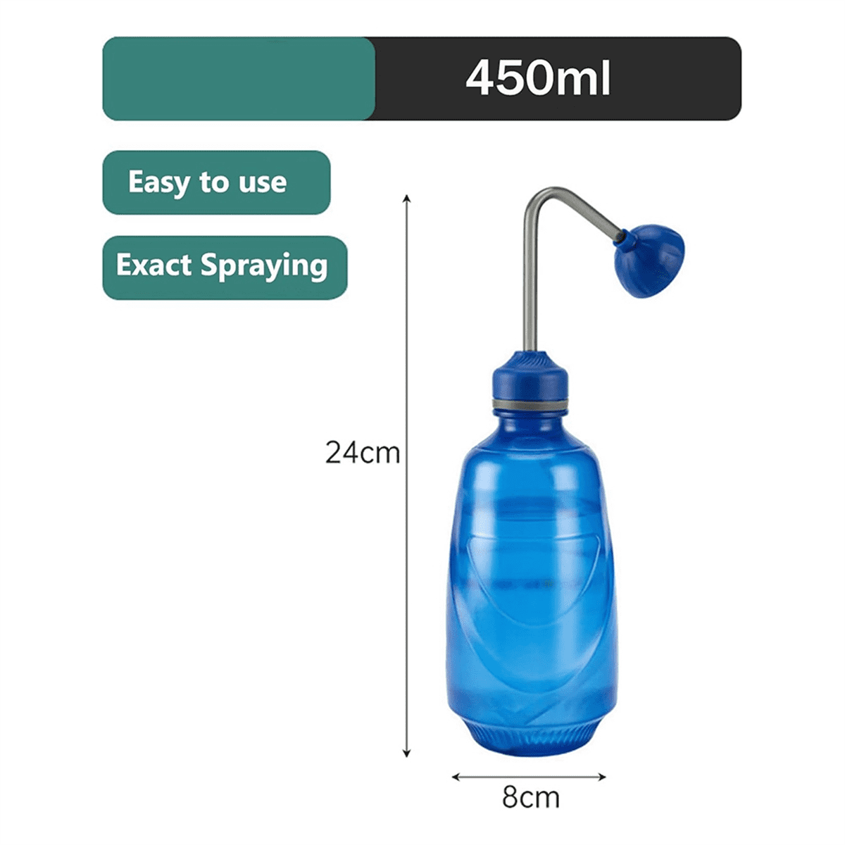 Watering Can for Seedlings, Small Watering Can for House Plant Garden Flower 0.45L Blue - Image 2