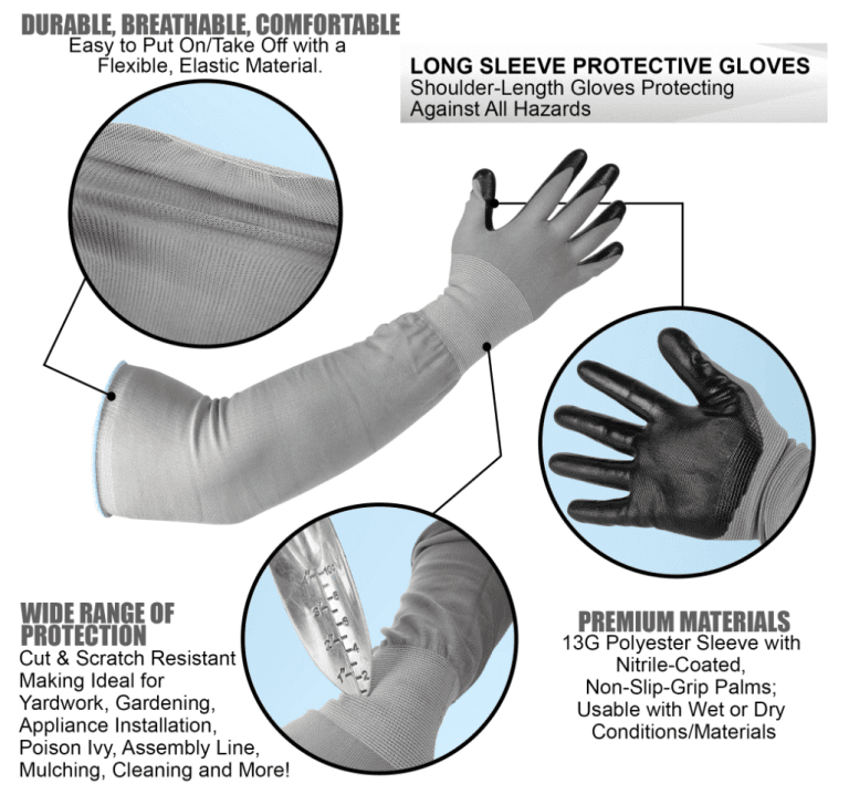 Long Gardening Gloves, Extended Sleeves, No-Slip Grip, Strong Durable Garden Work Glove, Protective Flexible Sleeve, ... - Image 2