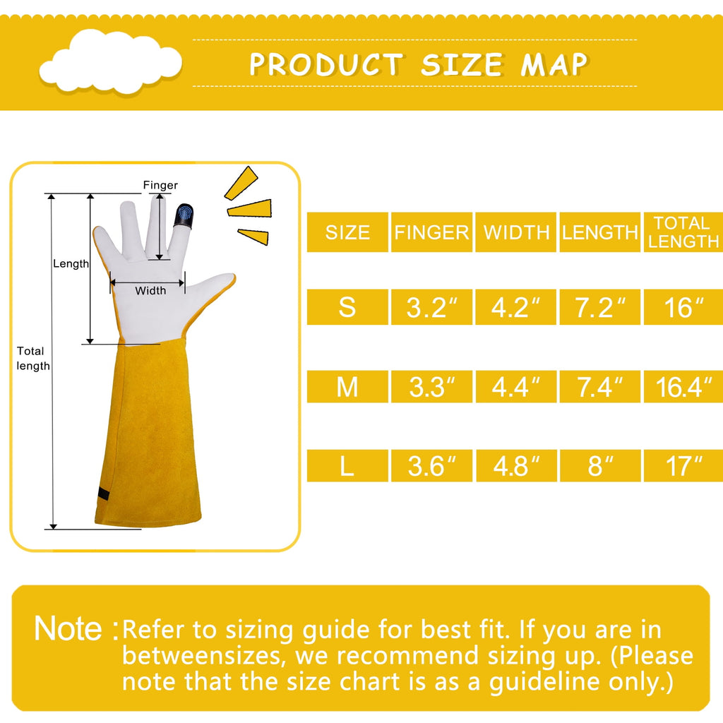 Thorn Proof Long Sleeve Gardening Gloves for Women - 2 Layer Deerskin Suede for Rose Pruning & Cactus Care (Small) - Image 3
