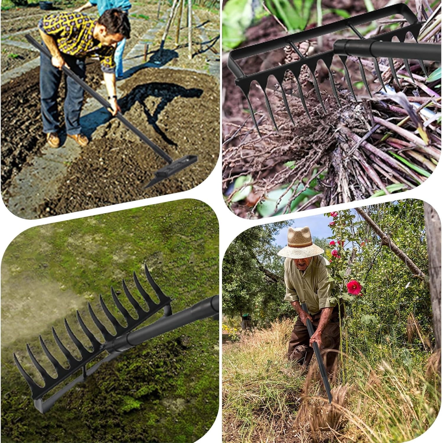 Weeding Tools, 2-in-1 for Weeding with 76.8" Adjustable Handle, Heavy Duty ing Tools with 12 Tines for Weeding, Loose... - Image 6