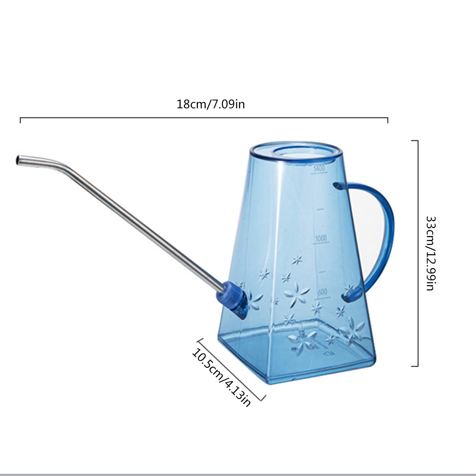 piaybook Watering Can for Indoor Plants Home Gardening Transparent PP Plastic Long Mouth Watering Pot Watering Water Bottle Pattern Retro Wa - Image 3