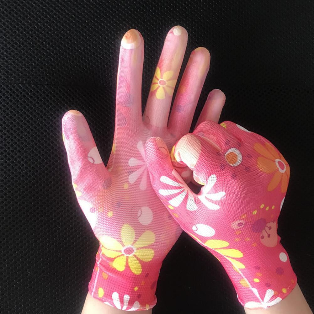 12 pairs of gardening gloves Ladies Garden work Nylon Floral Print gla3d8 - Image 5