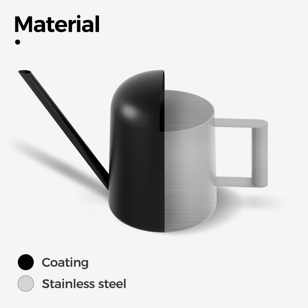 Bamworld Small Watering Can Indoor Outdoor Plant Black Metal Stainless Steel Long Spoutt Flowers Watering Cans for House Garden Plants 10OZ - Image 5