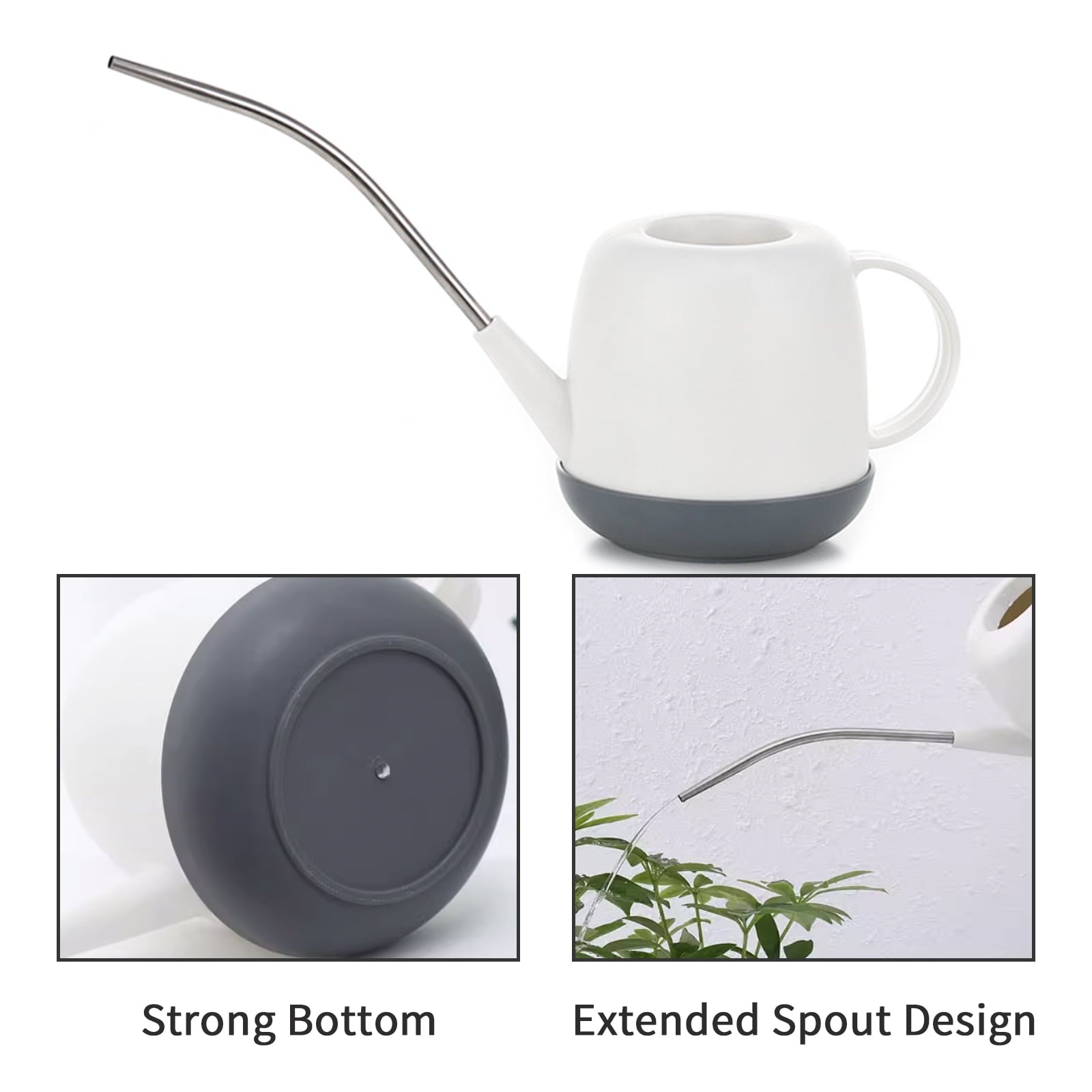 Ogetok Long Mouth Watering Can 1L Capacity with Extended Metal Spout for Precise Plant Watering Comfortable Handle and Strong Bottom Ideal f - Image 3