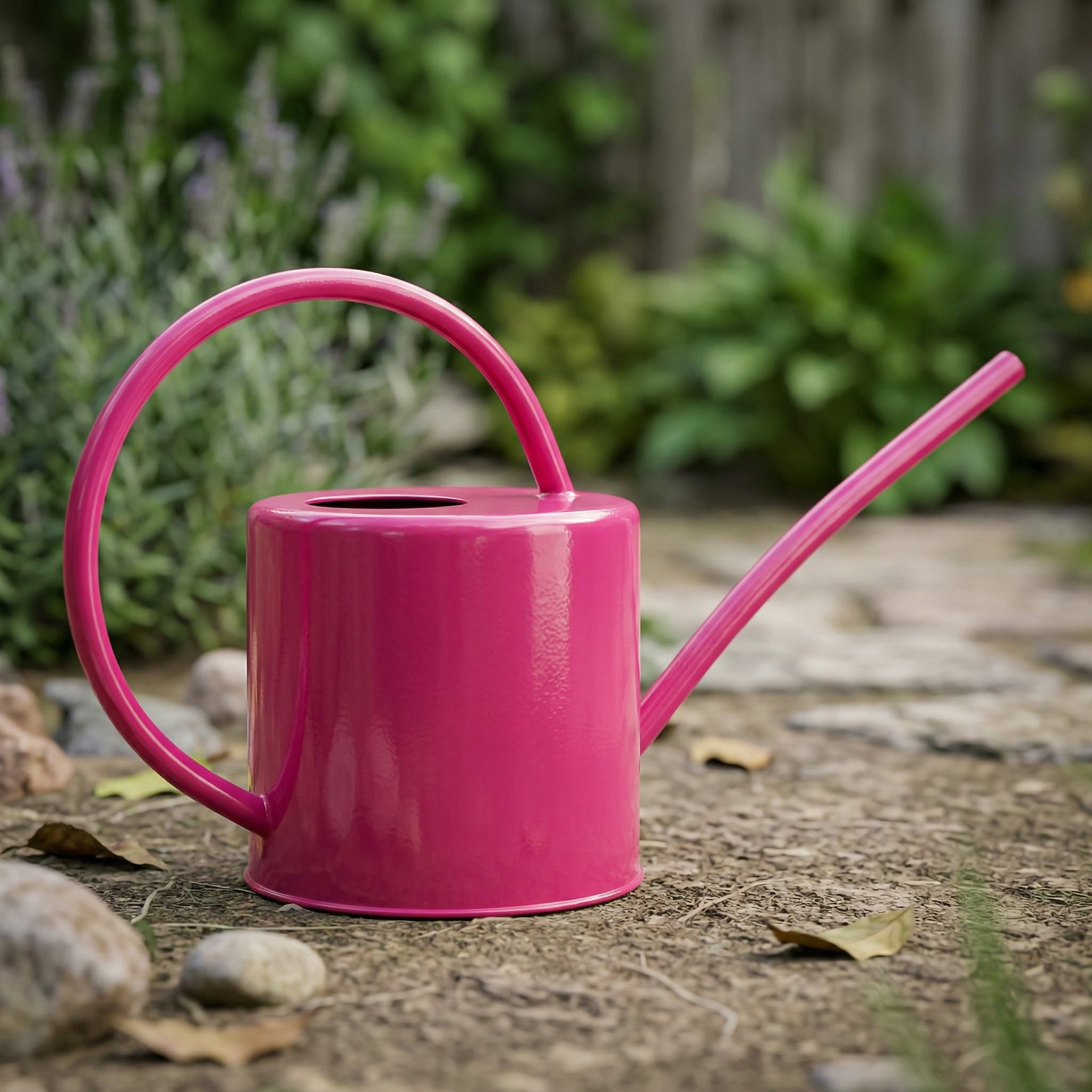 Metal Watering Can 1.5L. Modern Style Watering Pot with Handle and Long Spout, Rose - Image 2