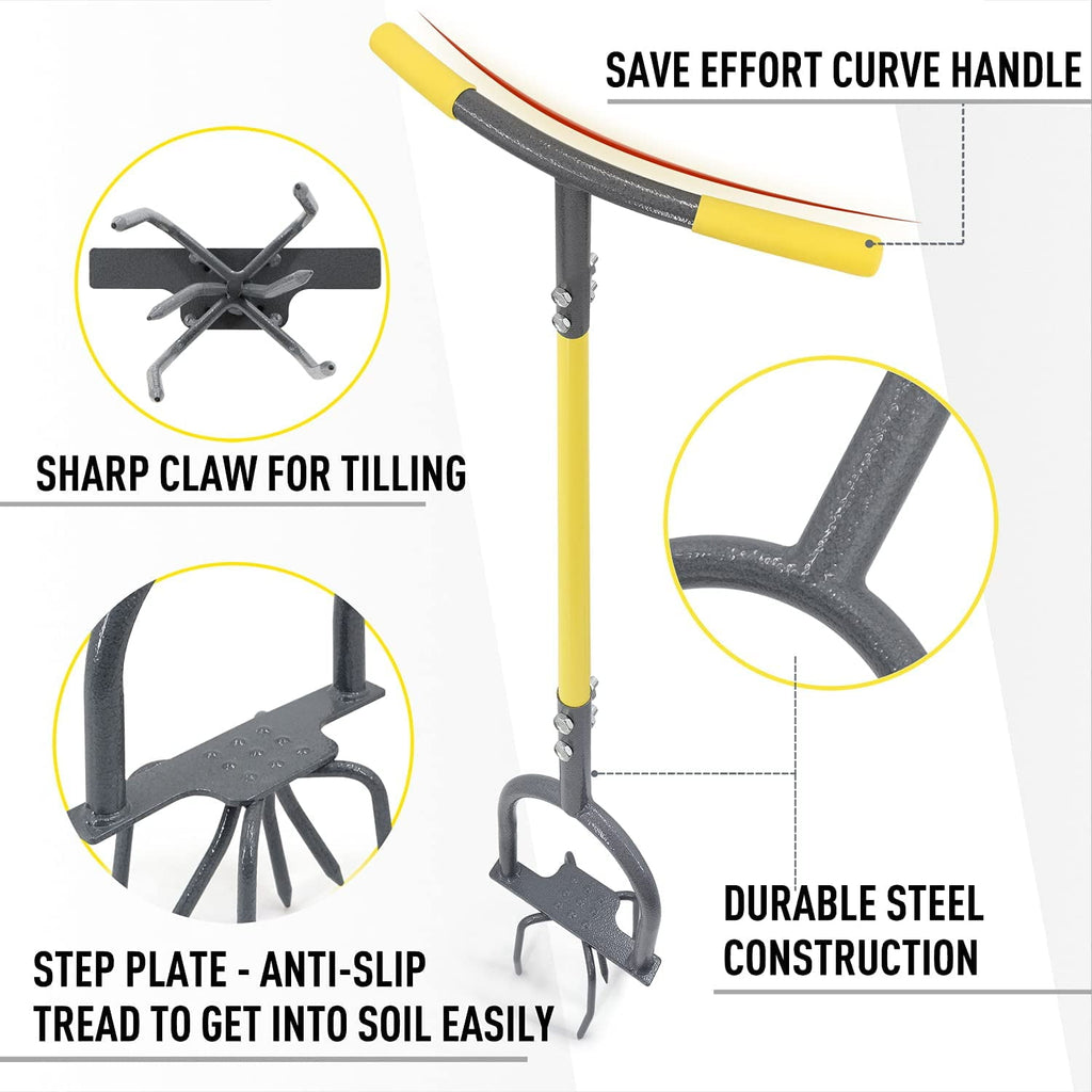 Hand Tiller Garden Claw, Manual Tiller for Flower Box and Raised Bed - Image 6