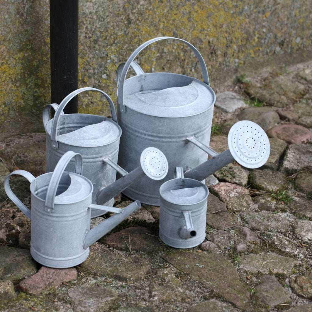 Esschert Design OZ44 Zinc Watering Can, Medium, 19"D x 7.9"W x 11"H, Silver - Image 3