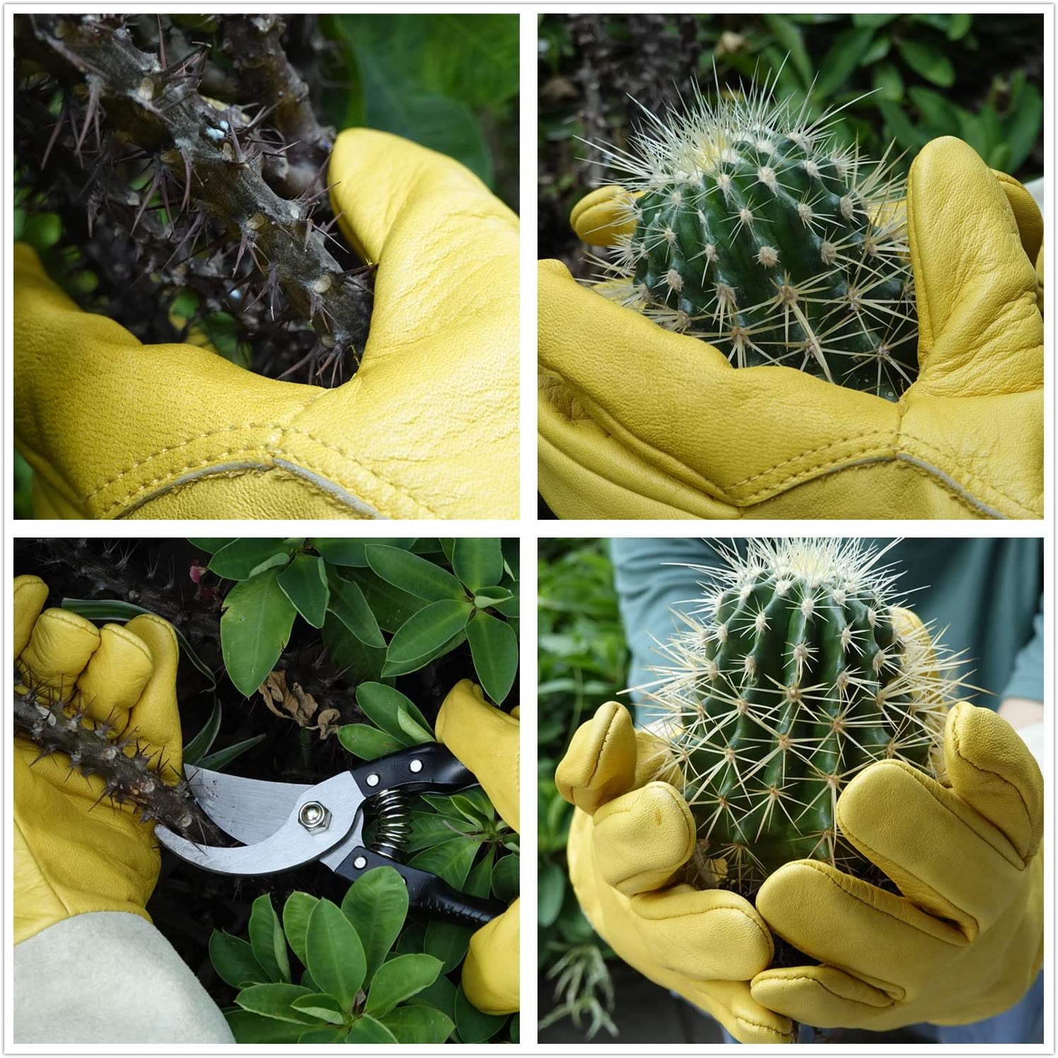 Long-Gardening-Gloves for Women/Men - Thorn Proof Cowhide Leather Rose/Blackberry Pruning Heavy Duty Gloves Thick Pal... - Image 2