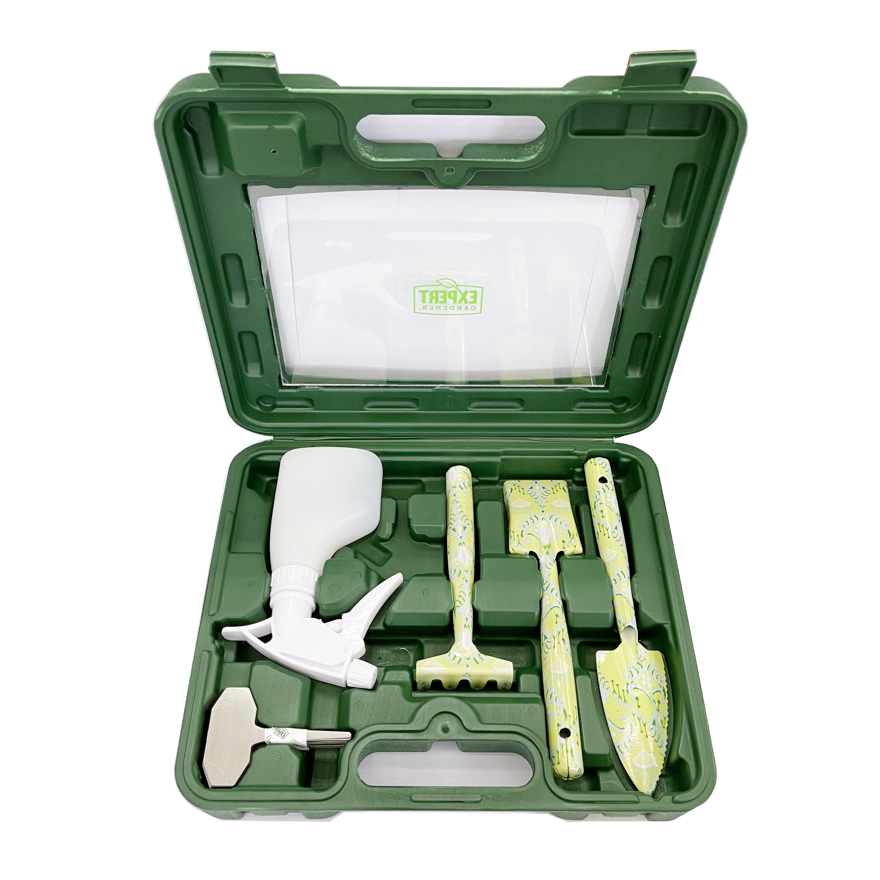 Indoor Garden Tool Set with Carrying Case, Green (24 Pieces) - Image 2