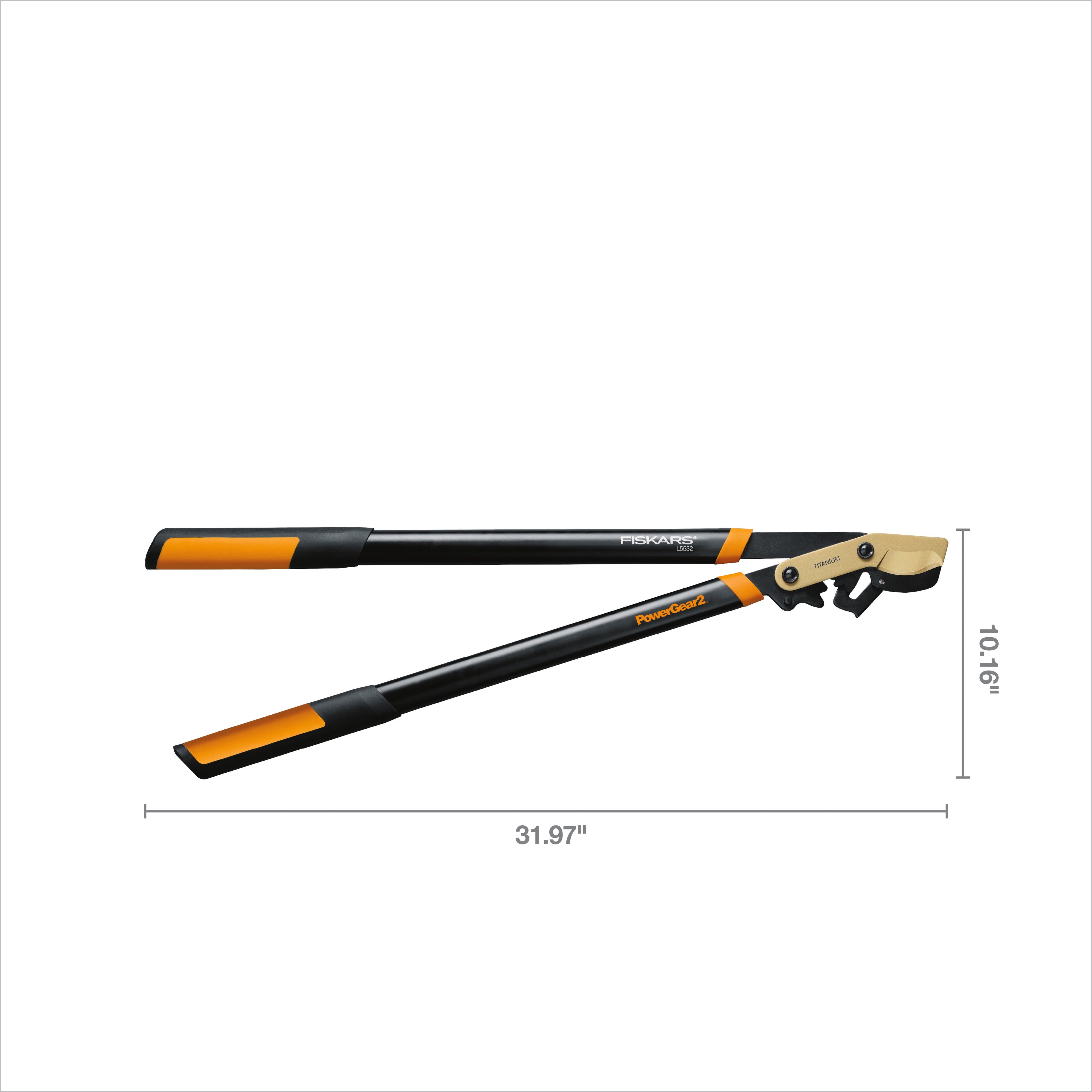Fiskars PowerGear2 Titanium Tree Trimming Lopper 32" Long 3.9 lbs., 2" Cut Capacity, Black - Image 2