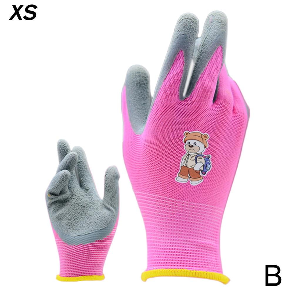 ❀1Pair Kids Gardening Gloves For Age 2-11 Childrens Gloves Cartoon Garden