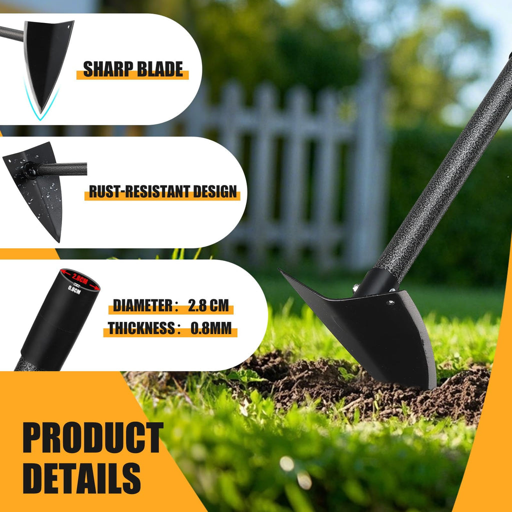 Triangle Hoe with 60 inch Adjustable Metal Handle, Hoe Garden Tool for Digging, Weeding, Cutting - Image 3