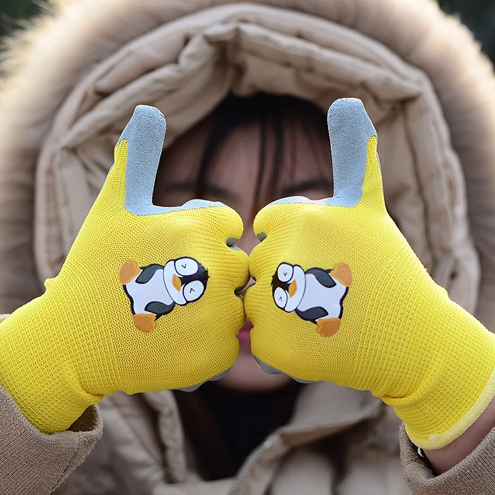 Clearance! 3 Pairs Kids Gardening Gloves Kids Rubber Coated Garden Work Gloves Blue and Yellow - Image 4