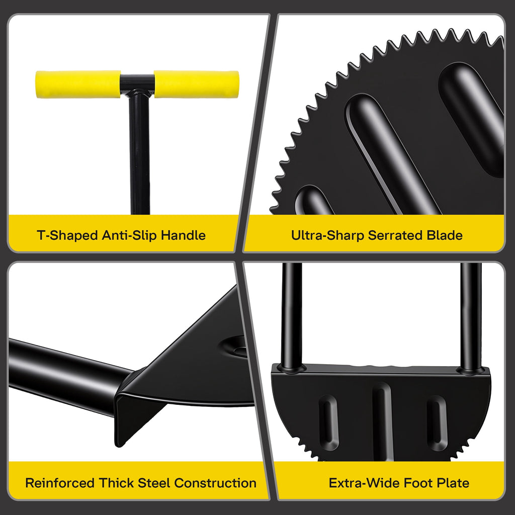 Edger Lawn Tool, Half Moon Lawn Edger, Saw-Tooth Garden Edger for Grass, Sidewalk, Garden, Yard - Image 6