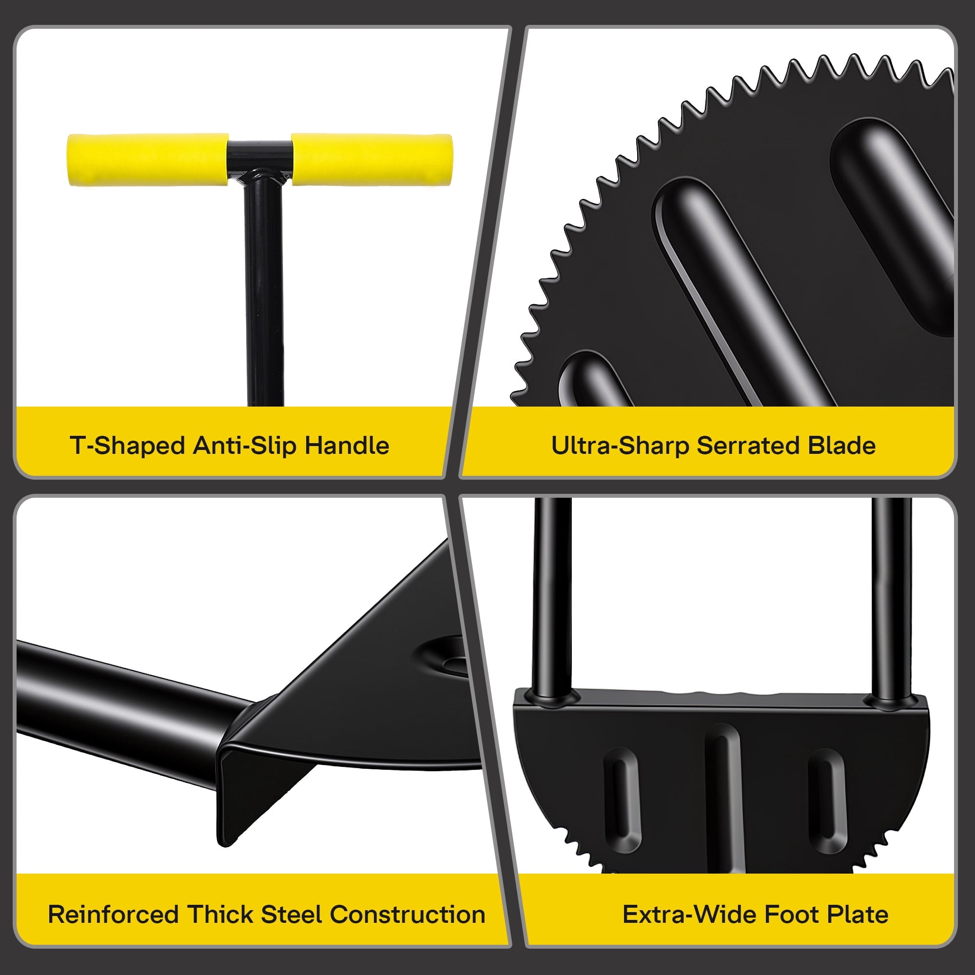 Edger Lawn Tool, Half Moon Lawn Edger, Saw-Tooth Garden Edger for Grass, Sidewalk, Garden, Yard - Image 6