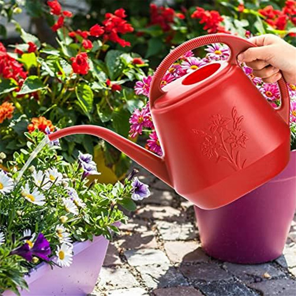 Plastic Watering Can with Comfortable Handle, Garden Cans Long Spout for Indoor Outdoor Plants - Image 4