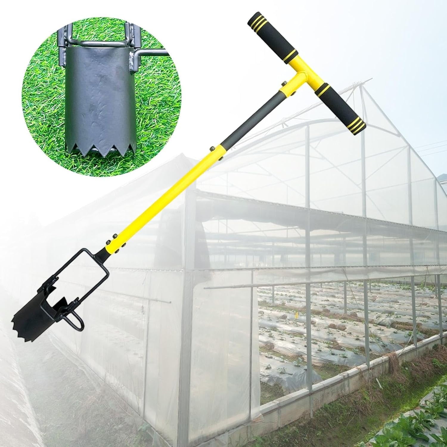 39Inch Tool Long Handle,Grass Plug Tool,Sod Plugger Trans with Soft Grip,Lawn Plug Garden Tool for Transplanting,Digg... - Image 3