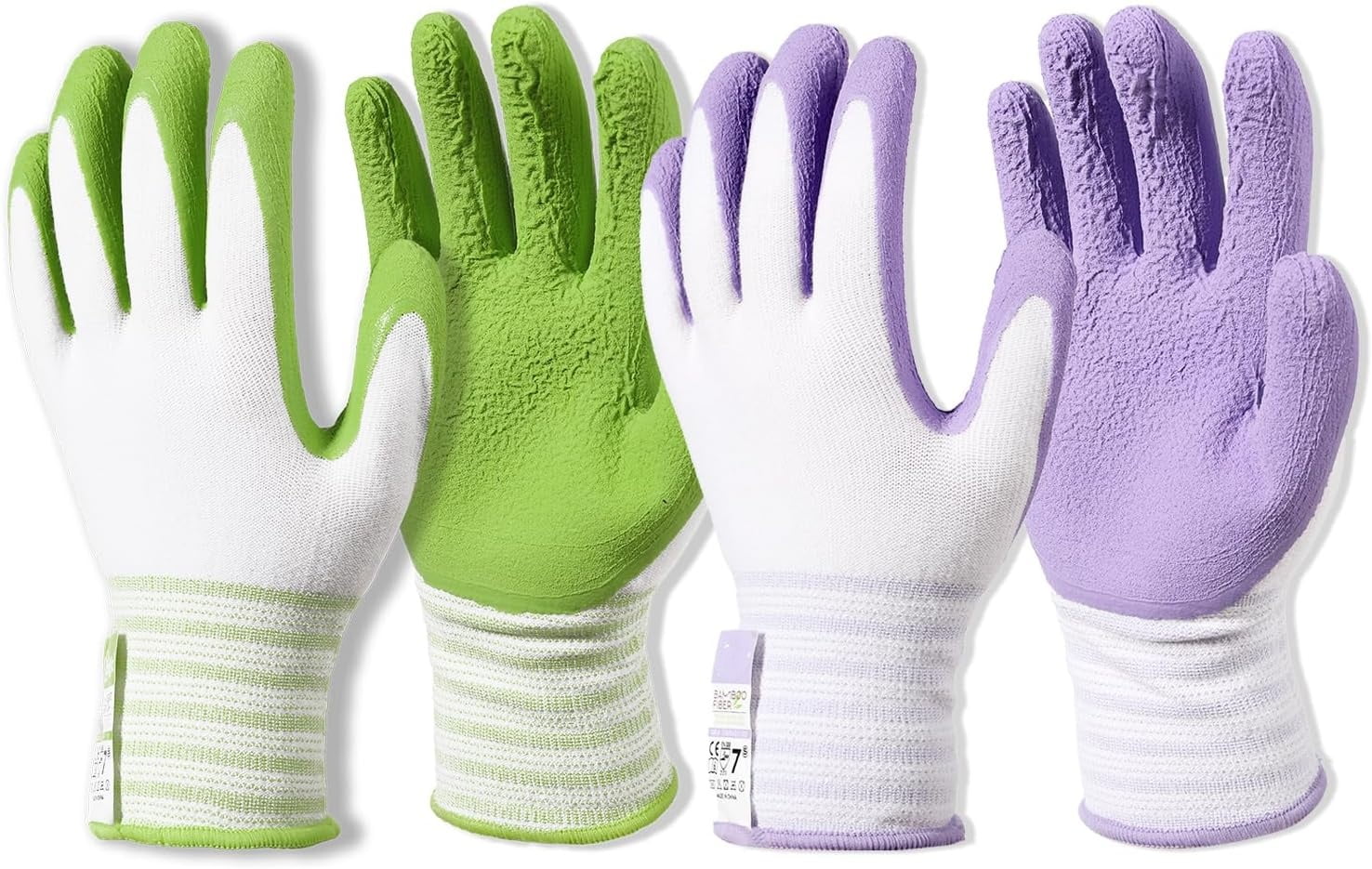 2-Pair Gardening Gloves for Women , Breathable Rubber Coated Work Gloves, Outdoor Garden Gloves for Planting, Weeding & Farming , Flexible &