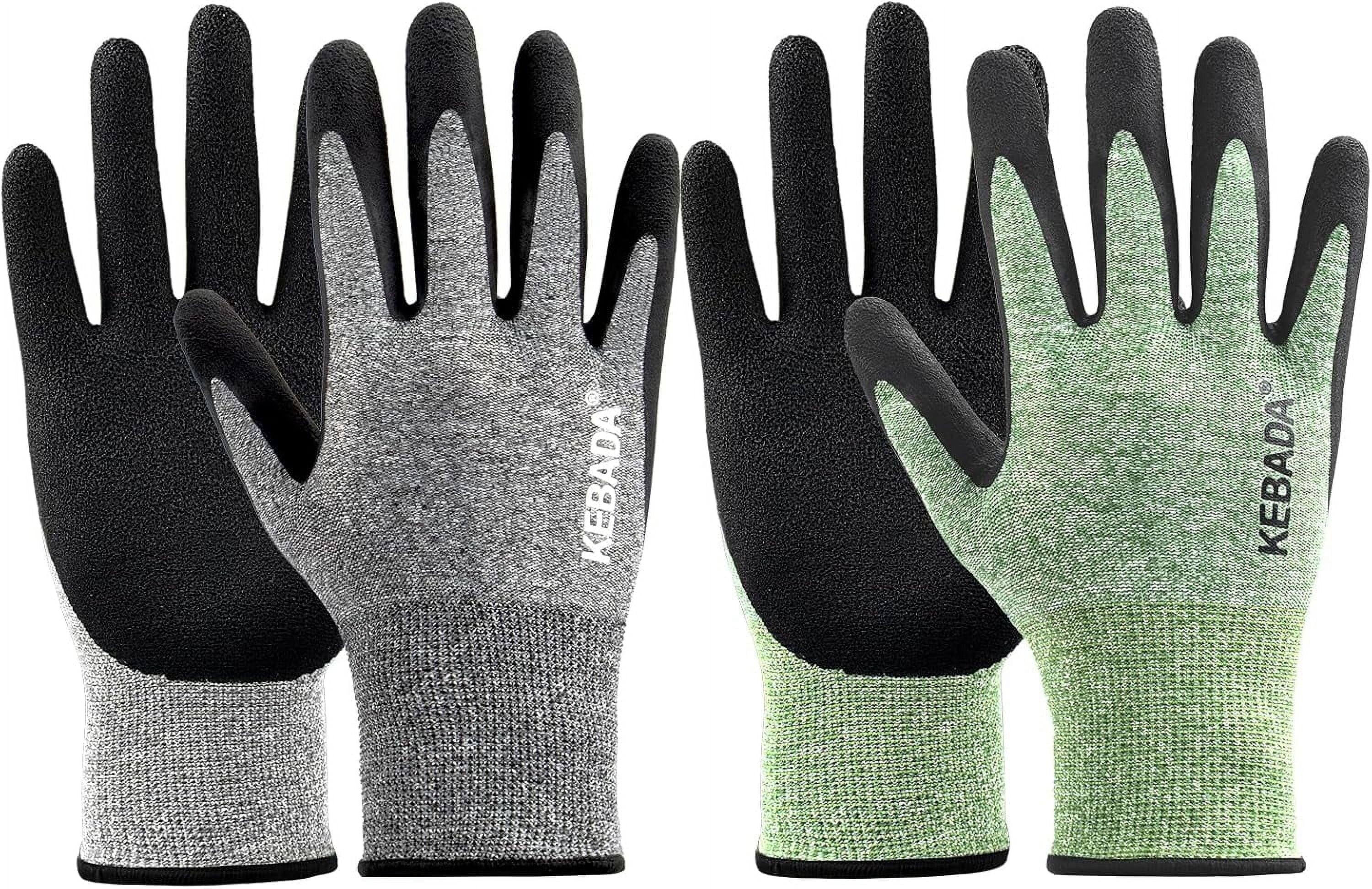 2 Pairs Breathable Gardening Gloves for Men, Latex Coated Garden Gloves, Eco-Friendly, Lightweight, Recycled PET Mate...