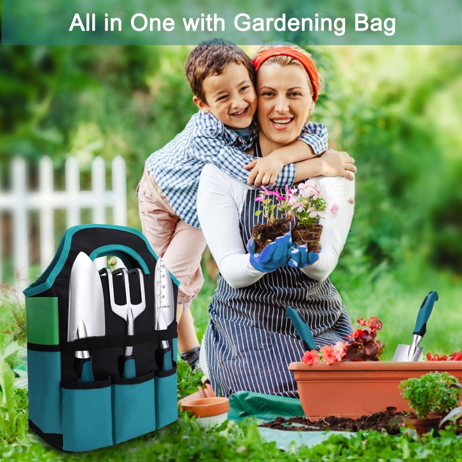 Garden Tools 7-Piece, Gardening Hand Tools, Gardening Tools Set with Rust-Proof,Stainless Steel, Aluminum Alloy Mater... - Image 6