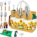 22Pcs Gardening Tools Set for Women Heavy Duty Garden Hand Tool Kit Gifts for Mom Beginner Gardener Gardening Accessories with SunflowerTote