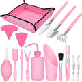 24 Pcs Succulent Tools Set with 20" x 20" Waterproof Potting Tarp Mat, Miniature Indoor Garden Hand Tool Kit for Tran...
