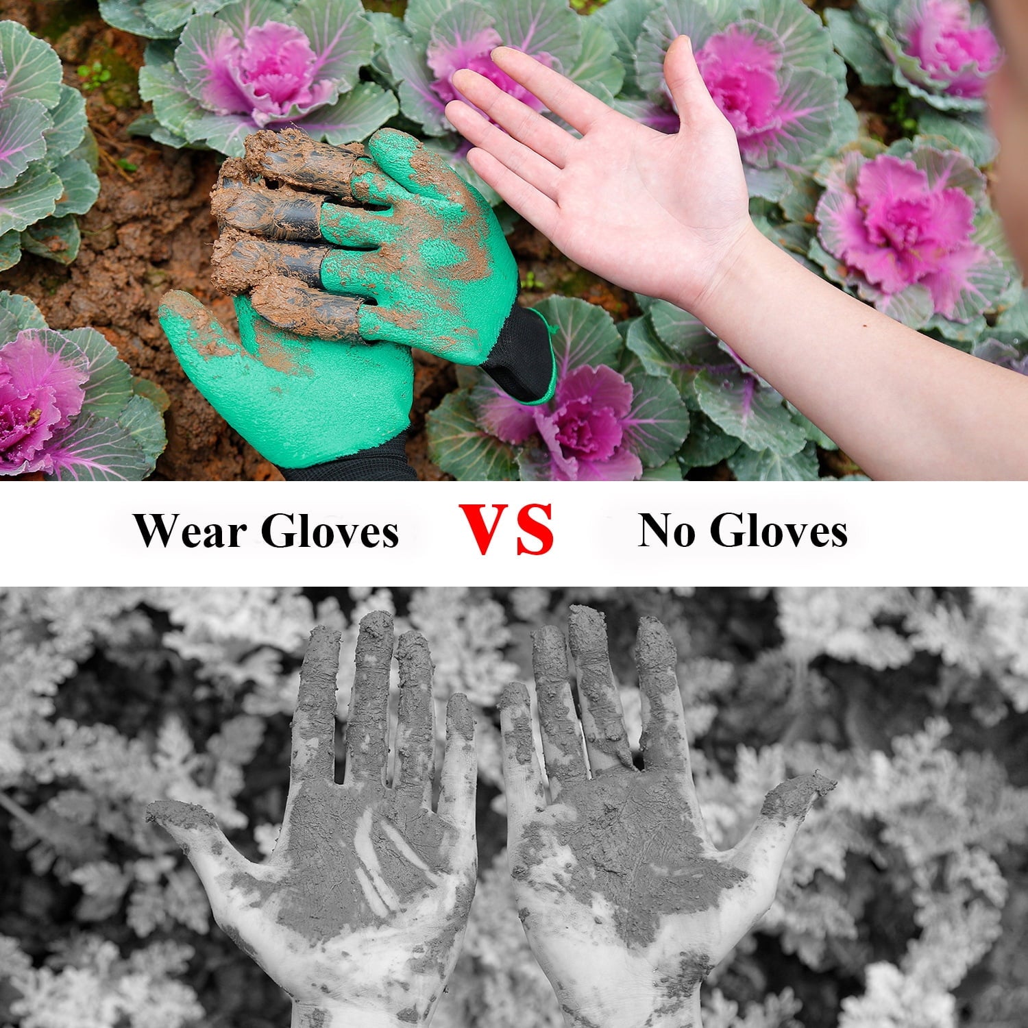 Claw Gardening Gloves for Digging,Planting,Thorn-proof,Waterproof latex Garden Glove for Women Men(Right Hand with Cl... - Image 3