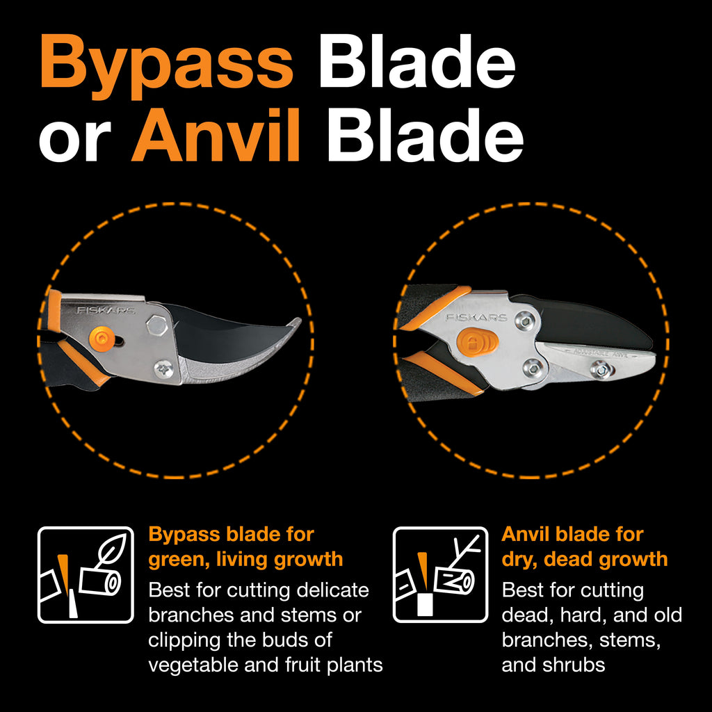 Fiskars 8" Smart Fit Pruner, Bypass Pruner, 5/8" Cut Capacity, Orange and Black - Image 6