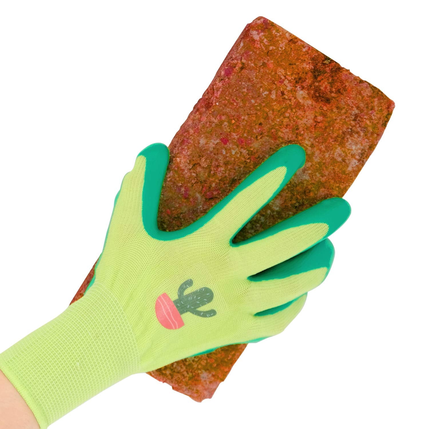 Colwelt Women Gardening Gloves , Garden Gloves with Non-Slip Dots, 4 Pairs Lemon Floral Gardening Gloves  for Yard, Medium Size - Image 2