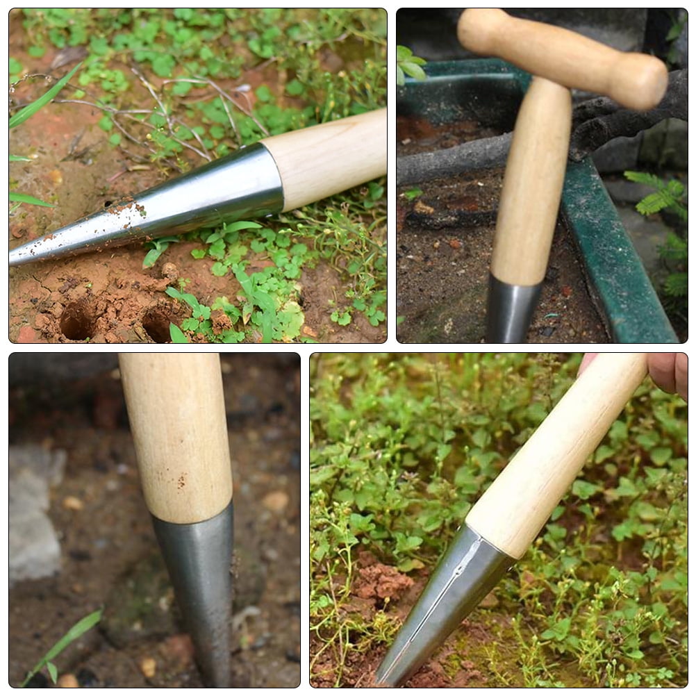 WEAVILUX Dibbler Weavilux Garden Tool Stainless Steel Wood for Soil Loosening and Planting - Image 4