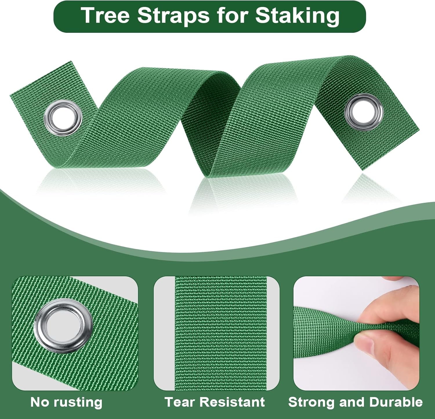 12 PCS Tree Straps for Staking, Tree Support Straps for Guying Staking Newly Planted Sapling Straight and Hurricane P... - Image 4