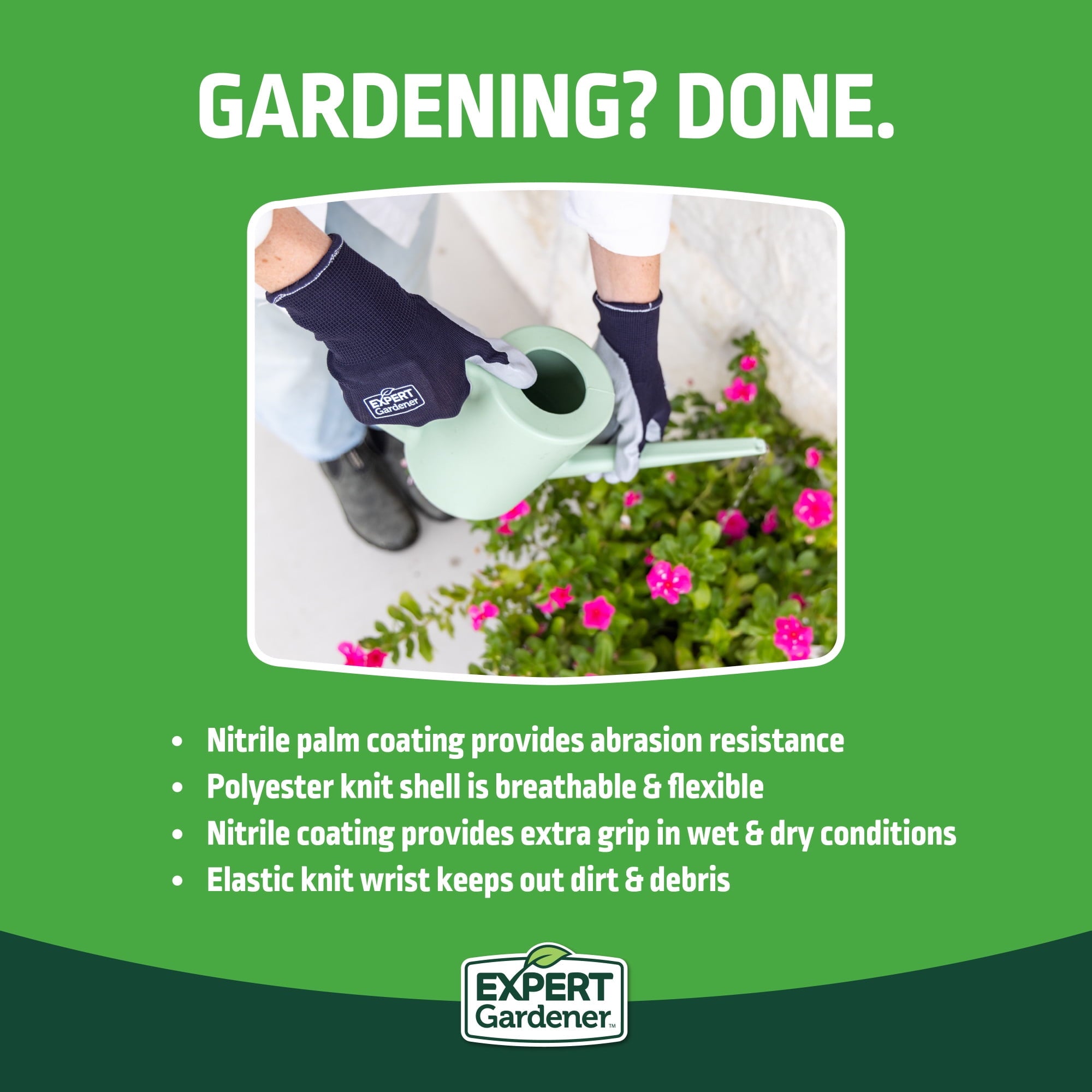 Smooth Nitrile Gardening Gloves, Size M - Image 5