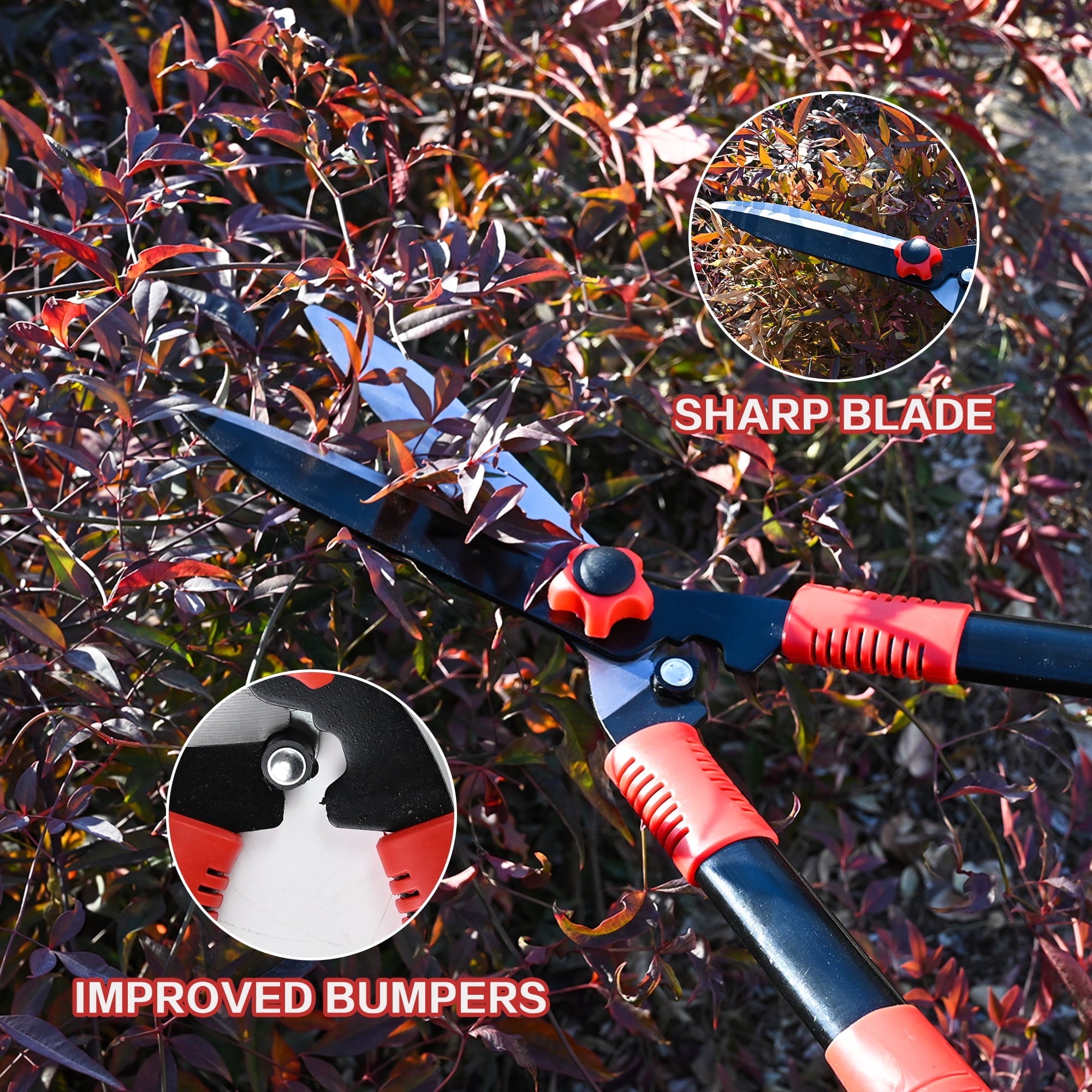 Hedge Clippers&Hand Pruners,22 Inch Heavy Duty Hedge Shears for Trimming - Image 6