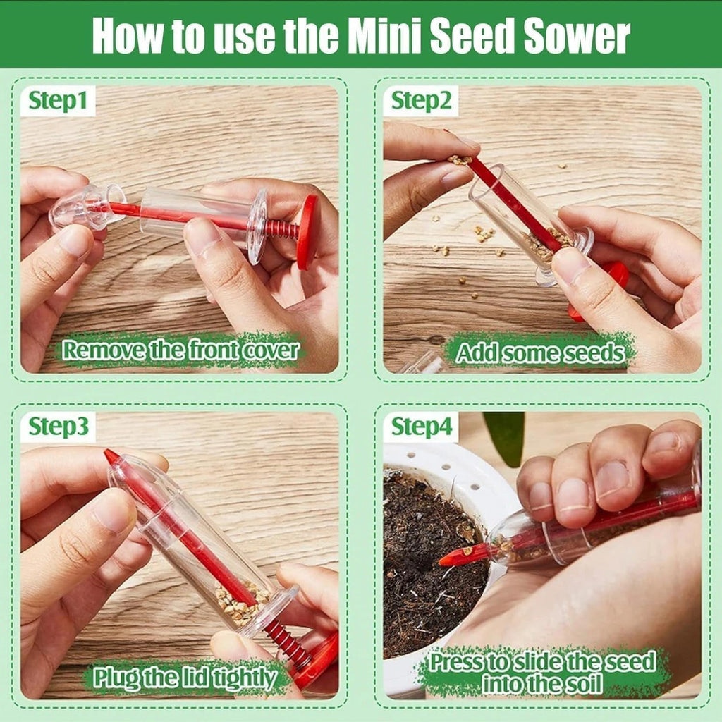 Seed Planter Tool, Seed Spreader, Hand Held Garden Plant Seeds Planter, Adjustable Hand Sowing Seeder, Set of 7 - Image 6