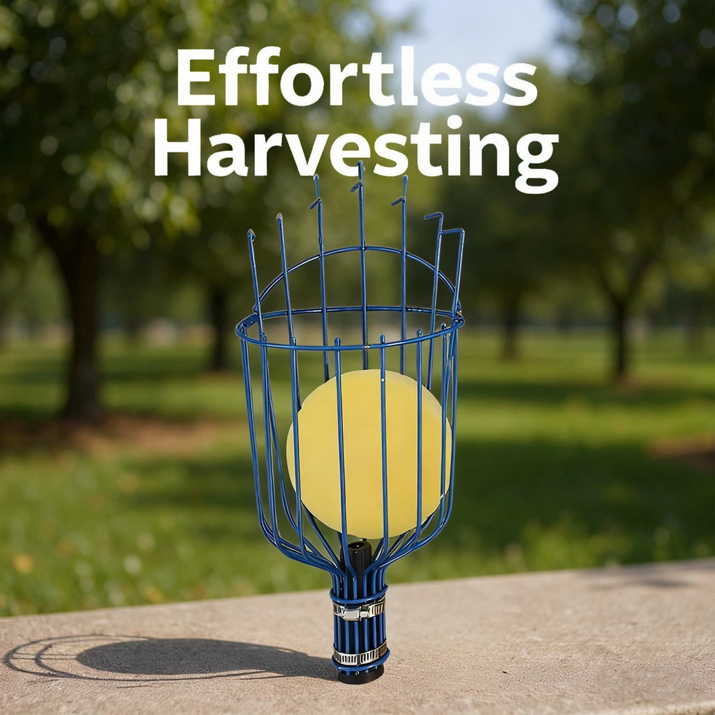 Fruit Picker with 4-Section 5.2 ft / 1.6 m Assembly Pole, 5.5 in / 14 cm Basket, Adjustable Fruits Picker Catcher Tool for, Orange, and More - Image 4