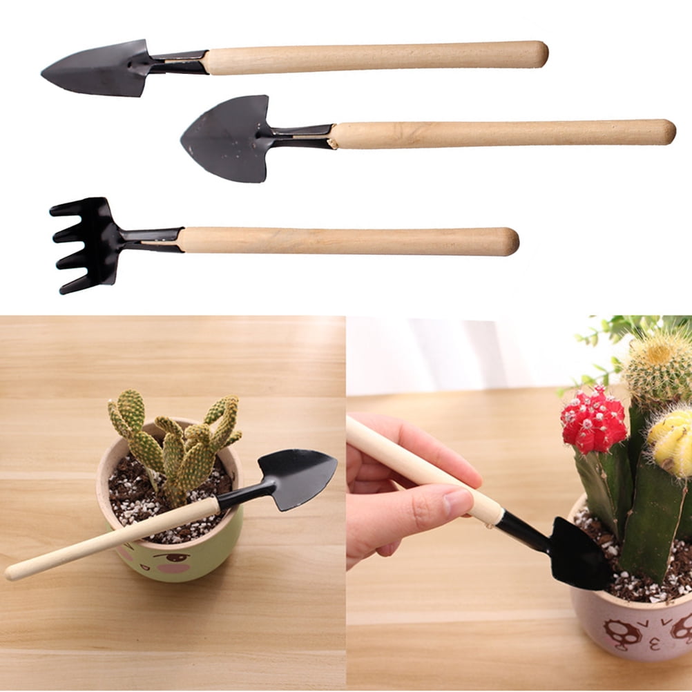 1 Set Miniature Hand Planting Tools Mini Shovel Mini Rake Mini Spade for Home - Image 3