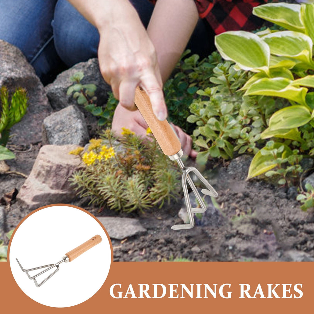 HOMEMAXS Functional Gardening Use Rake Tool Garden Steel Rake Hand Garden Rake for Planting - Image 6