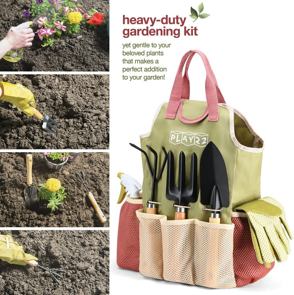 Garden Tool Set with Gloves Bag 10 Pieces - Image 6