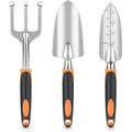 3-In-1 Garden Tool Set Black And Orange Trowel Transplanter Cultivator