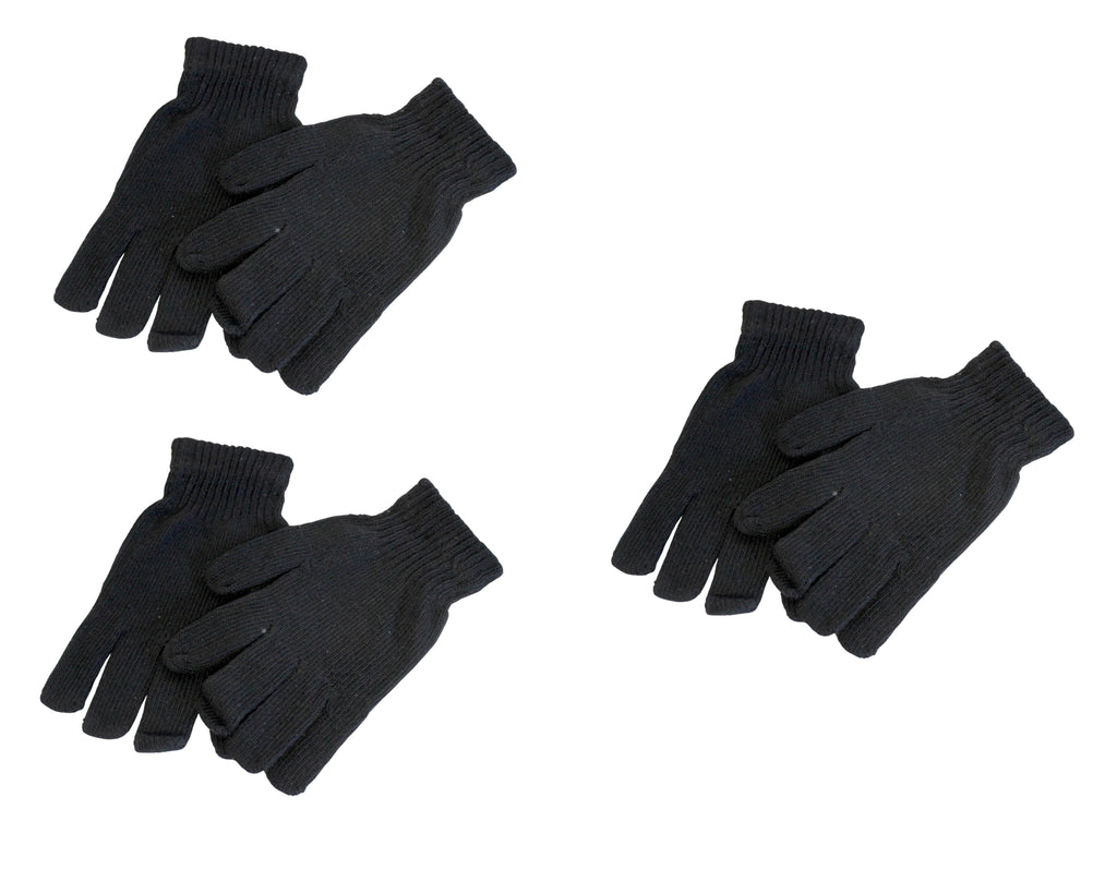 3 Pair Acrylic Knit Multi Purpose Home Repair Garden Gloves Hand Protector