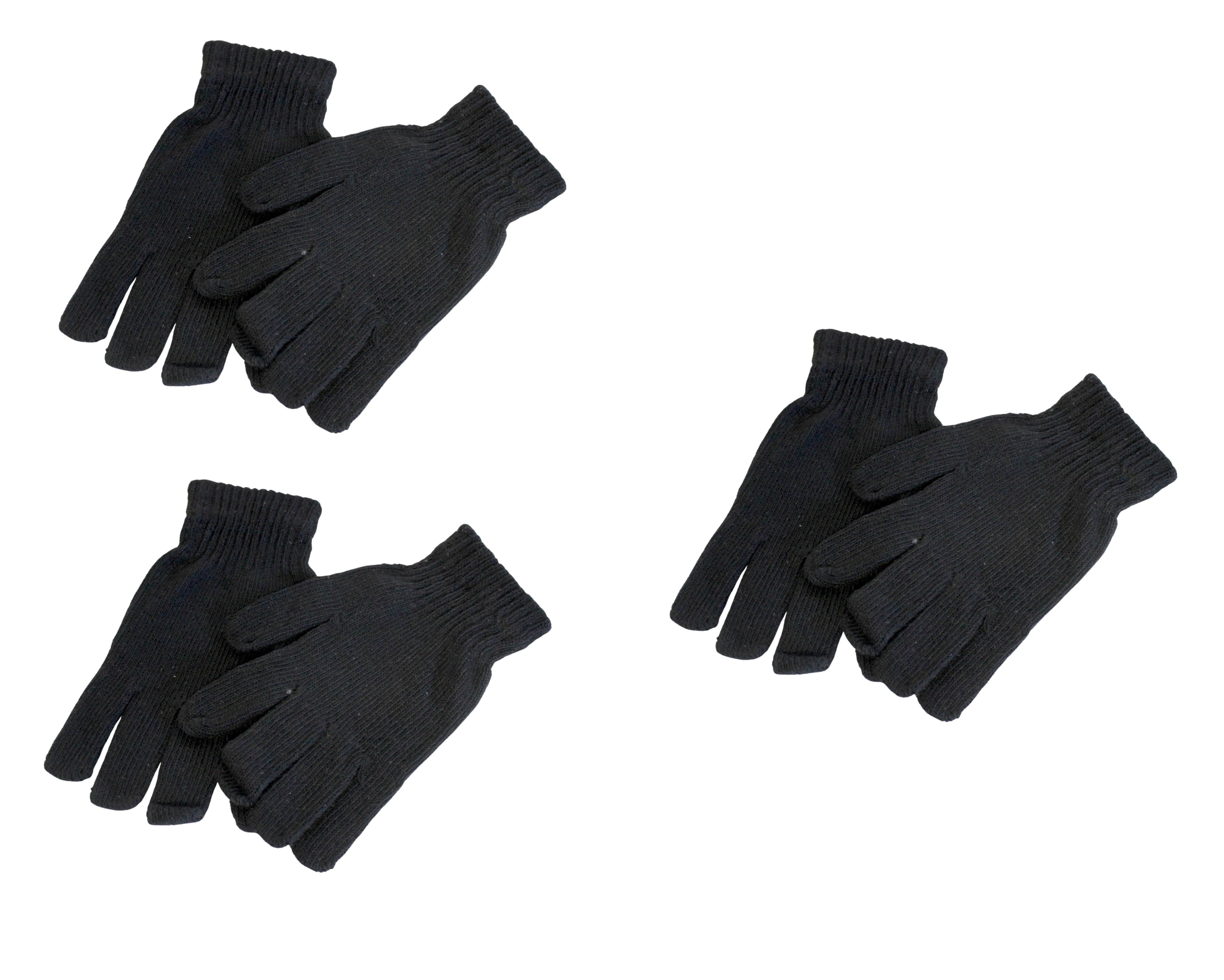 3 Pair Acrylic Knit Multi Purpose Home Repair Garden Gloves Hand Protector